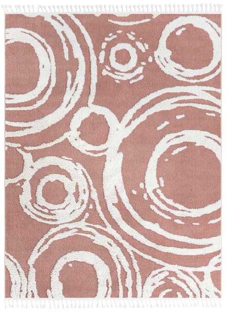 Pink 7' 10 x 10' Boho Rectangle Area Rug 100% Polyester With Cotton Backing Geometric Modern Boho Bohemian Decor Carpet for Living Rooms Office Dining Kitchen Unique Interior Design for Sale at Rug Engine