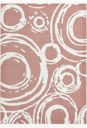 Pink 9' x 12' Boho Rectangle Area Rug 100% Polyester With Cotton Backing Geometric Modern Boho Bohemian Decor Carpet for Living Rooms Office Dining Kitchen Unique Interior Design for Sale at Rug Engine