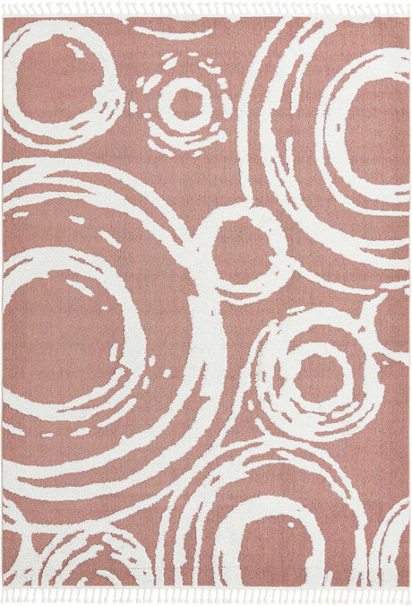 Pink 9' x 12' Boho Rectangle Area Rug 100% Polyester With Cotton Backing Geometric Modern Boho Bohemian Decor Carpet for Living Rooms Office Dining Kitchen Unique Interior Design for Sale at Rug Engine