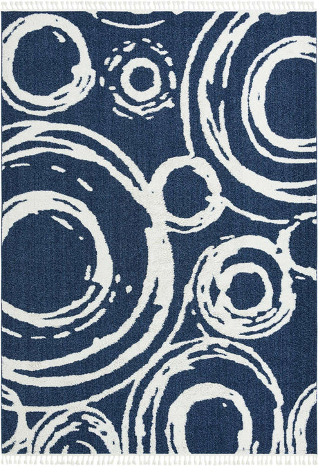 Blue 9' 6 x 14' 3 Boho Rectangle Area Rug 100% Polyester With Cotton Backing Geometric Modern Boho Bohemian Decor Carpet for Living Rooms Office Dining Kitchen Unique Interior Design for Sale at Rug Engine