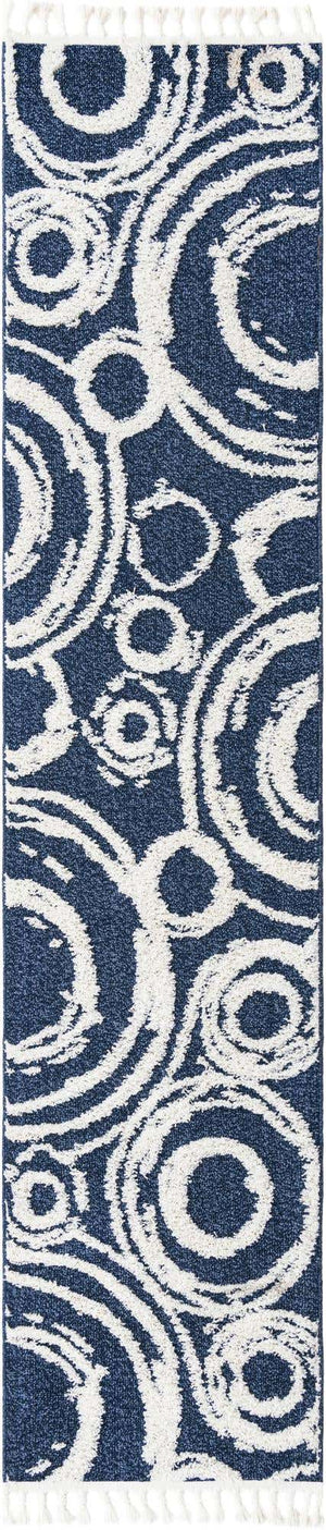 Blue 2' 7 x 12' Boho Runner Area Rug 100% Polyester With Cotton Backing Geometric Modern Boho Bohemian Decor Carpet for Living Rooms Office Dining Kitchen Unique Interior Design for Sale at Rug Engine