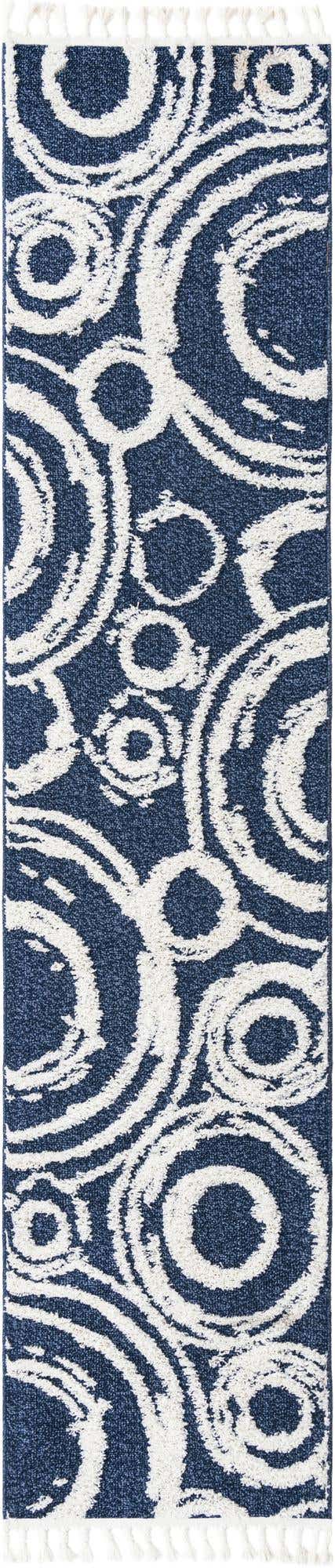Blue 2' 7 x 12' Boho Runner Area Rug 100% Polyester With Cotton Backing Geometric Modern Boho Bohemian Decor Carpet for Living Rooms Office Dining Kitchen Unique Interior Design for Sale at Rug Engine
