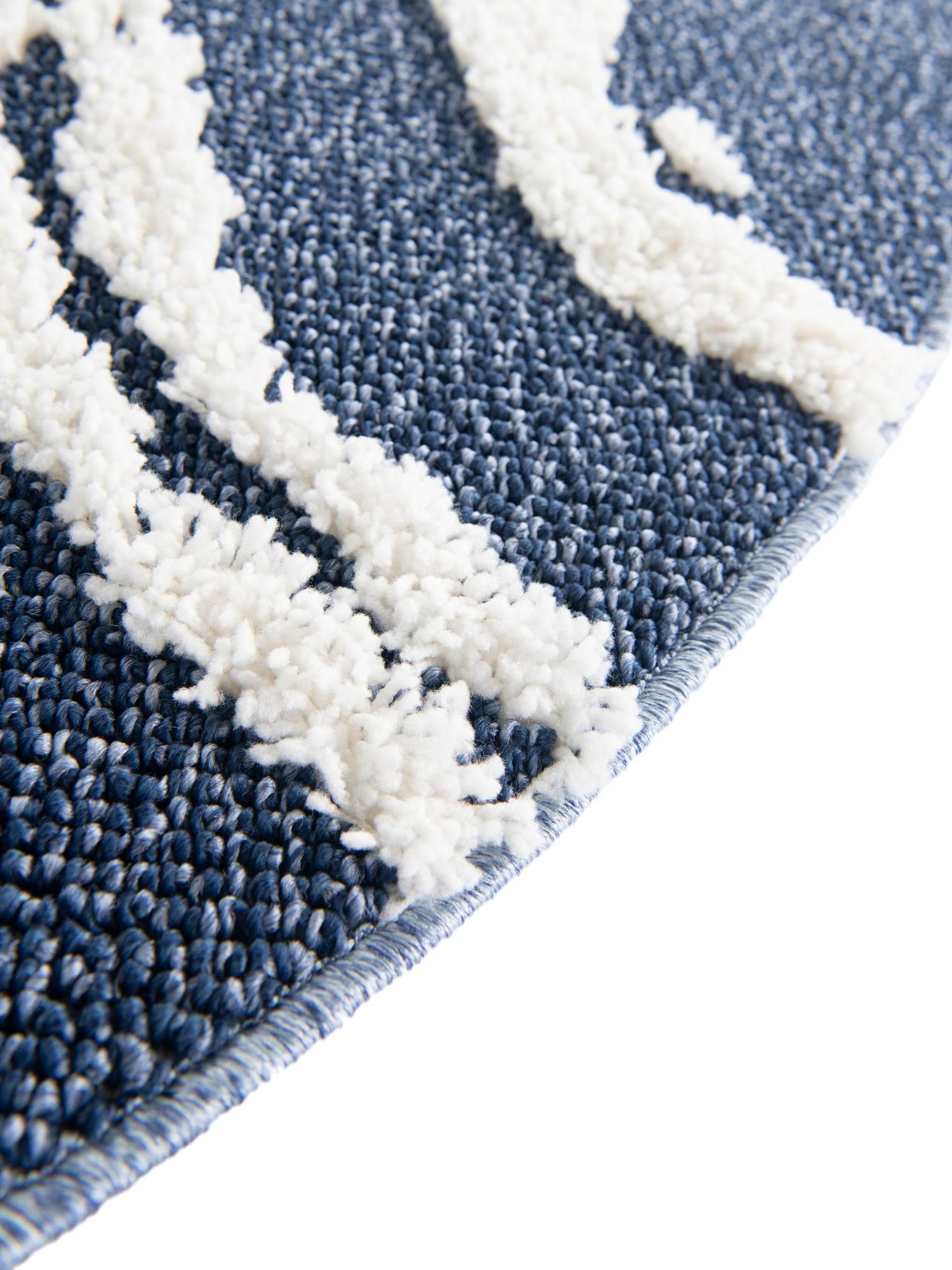 Blue 5' 3 x 5' 3 Boho Round Area Rug 100% Polyester With Cotton Backing Geometric Modern Boho Bohemian Decor Carpet for Living Rooms Office Dining Kitchen Unique Interior Design for Sale at Rug Engine