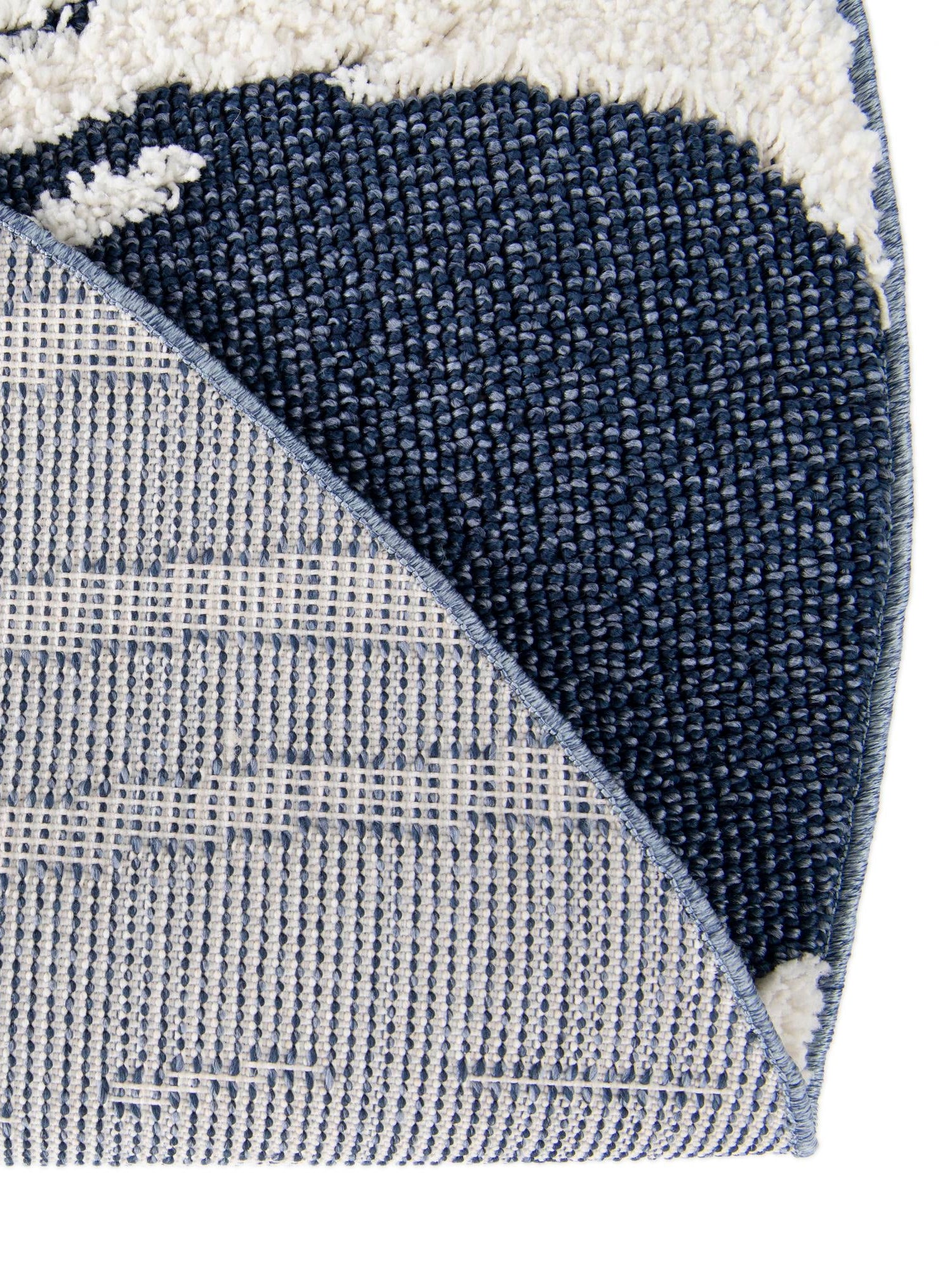 Blue 5' 3 x 5' 3 Boho Round Area Rug 100% Polyester With Cotton Backing Geometric Modern Boho Bohemian Decor Carpet for Living Rooms Office Dining Kitchen Unique Interior Design for Sale at Rug Engine