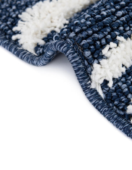 Blue 5' 3 x 5' 3 Boho Round Area Rug 100% Polyester With Cotton Backing Geometric Modern Boho Bohemian Decor Carpet for Living Rooms Office Dining Kitchen Unique Interior Design for Sale at Rug Engine
