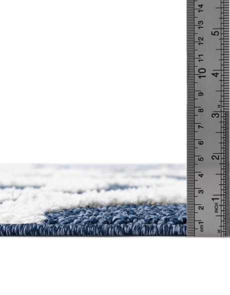 Blue 5' 3 x 8' Boho Rectangle Area Rug 100% Polyester With Cotton Backing Geometric Modern Boho Bohemian Decor Carpet for Living Rooms Office Dining Kitchen Unique Interior Design for Sale at Rug Engine