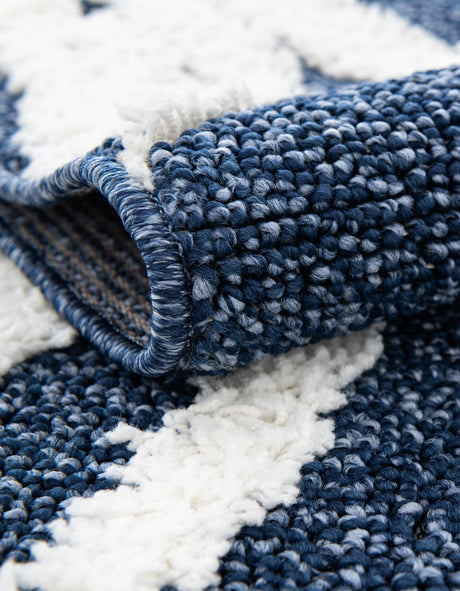 Blue 7' 10 x 10' Boho Rectangle Area Rug 100% Polyester With Cotton Backing Geometric Modern Boho Bohemian Decor Carpet for Living Rooms Office Dining Kitchen Unique Interior Design for Sale at Rug Engine