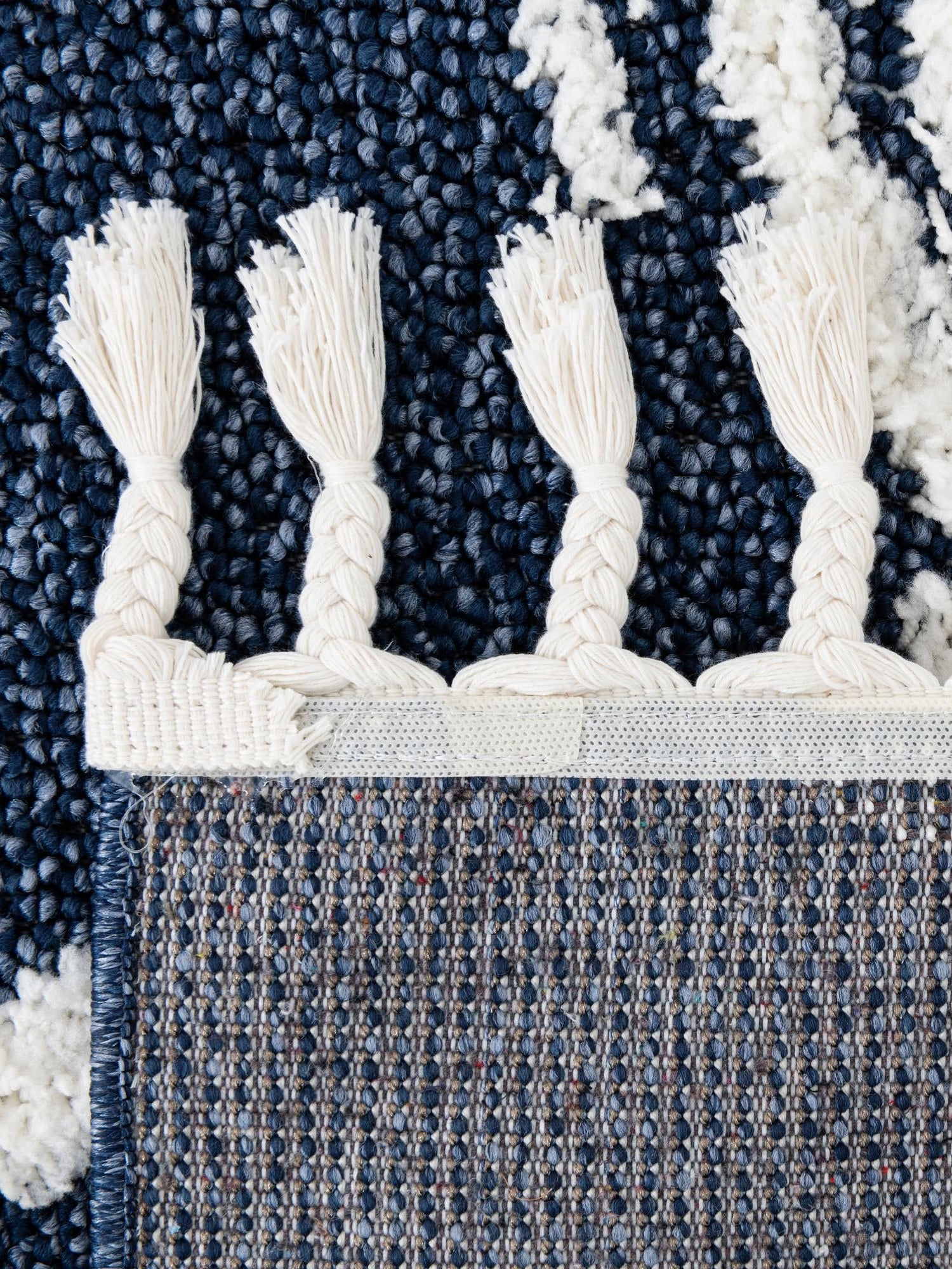 Blue 5' 3 x 8' Boho Rectangle Area Rug 100% Polyester With Cotton Backing Geometric Modern Boho Bohemian Decor Carpet for Living Rooms Office Dining Kitchen Unique Interior Design for Sale at Rug Engine