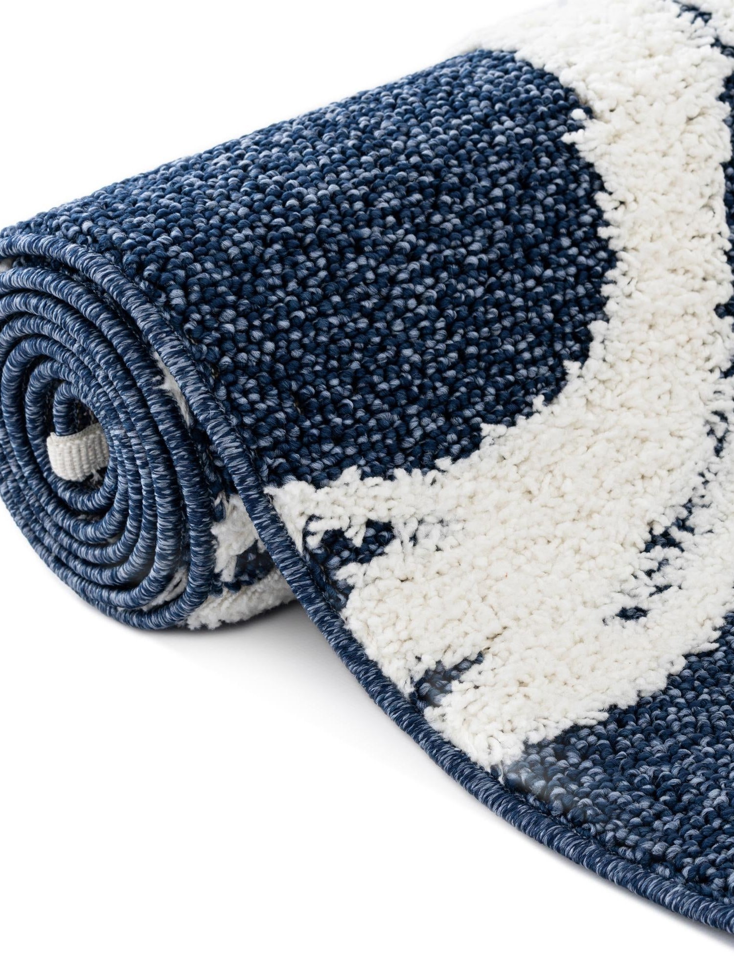 Blue 4' 1 x 6' 1 Boho Rectangle Area Rug 100% Polyester With Cotton Backing Geometric Modern Boho Bohemian Decor Carpet for Living Rooms Office Dining Kitchen Unique Interior Design for Sale at Rug Engine