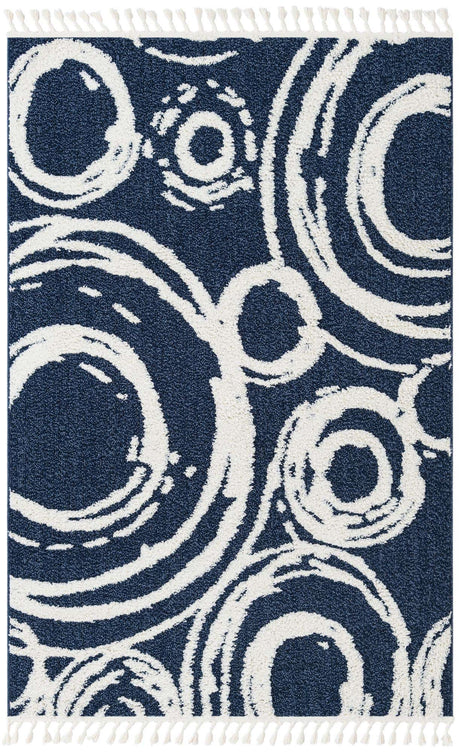 Blue 5' 3 x 8' Boho Rectangle Area Rug 100% Polyester With Cotton Backing Geometric Modern Boho Bohemian Decor Carpet for Living Rooms Office Dining Kitchen Unique Interior Design for Sale at Rug Engine