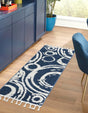 Blue 2' x 4' 1 Boho Runner Area Rug 100% Polyester With Cotton Backing Geometric Modern Boho Bohemian Decor Carpet for Living Rooms Office Dining Kitchen Unique Interior Design for Sale at Rug Engine
