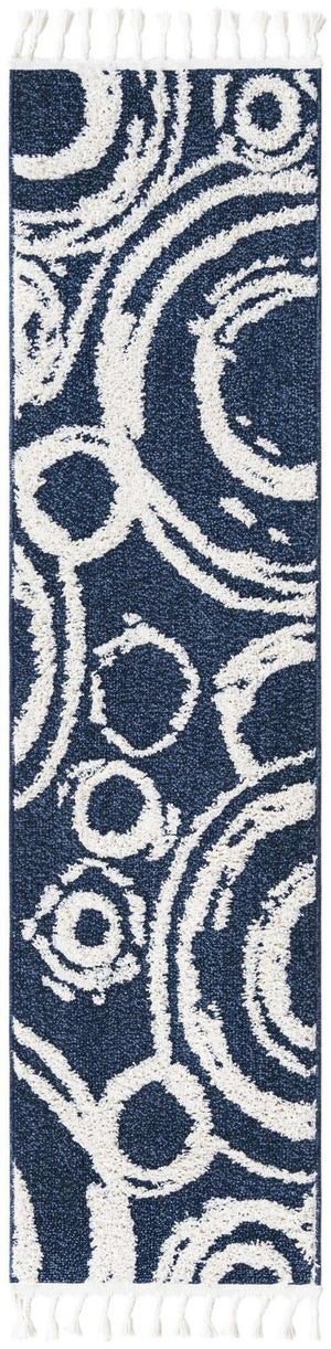 Blue 2' x 8' Boho Runner Area Rug 100% Polyester With Cotton Backing Geometric Modern Boho Bohemian Decor Carpet for Living Rooms Office Dining Kitchen Unique Interior Design for Sale at Rug Engine