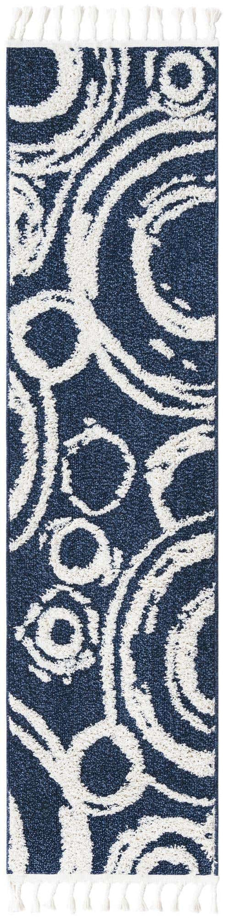 Blue 2' x 8' Boho Runner Area Rug 100% Polyester With Cotton Backing Geometric Modern Boho Bohemian Decor Carpet for Living Rooms Office Dining Kitchen Unique Interior Design for Sale at Rug Engine