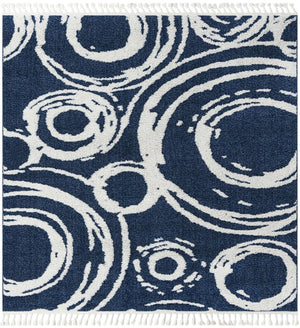 Blue 7' 10 x 7' 10 Boho Square Area Rug 100% Polyester With Cotton Backing Geometric Modern Boho Bohemian Decor Carpet for Living Rooms Office Dining Kitchen Unique Interior Design for Sale at Rug Engine