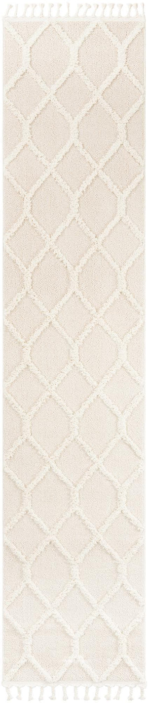Ivory 2' 7 x 12' Boho Runner Area Rug 100% Polyester With Cotton Backing Geometric Modern Boho Bohemian Decor Carpet for Living Rooms Office Dining Kitchen Unique Interior Design for Sale at Rug Engine