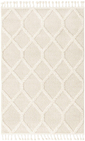 Ivory 2' x 3' 1 Boho Rectangle Area Rug 100% Polyester With Cotton Backing Geometric Modern Boho Bohemian Decor Carpet for Living Rooms Office Dining Kitchen Unique Interior Design for Sale at Rug Engine