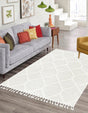 Ivory 5' 3 x 8' Boho Rectangle Area Rug 100% Polyester With Cotton Backing Geometric Modern Boho Bohemian Decor Carpet for Living Rooms Office Dining Kitchen Unique Interior Design for Sale at Rug Engine