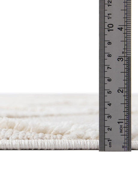 Ivory 4' 1 x 6' 1 Boho Rectangle Area Rug 100% Polyester With Cotton Backing Geometric Modern Boho Bohemian Decor Carpet for Living Rooms Office Dining Kitchen Unique Interior Design for Sale at Rug Engine