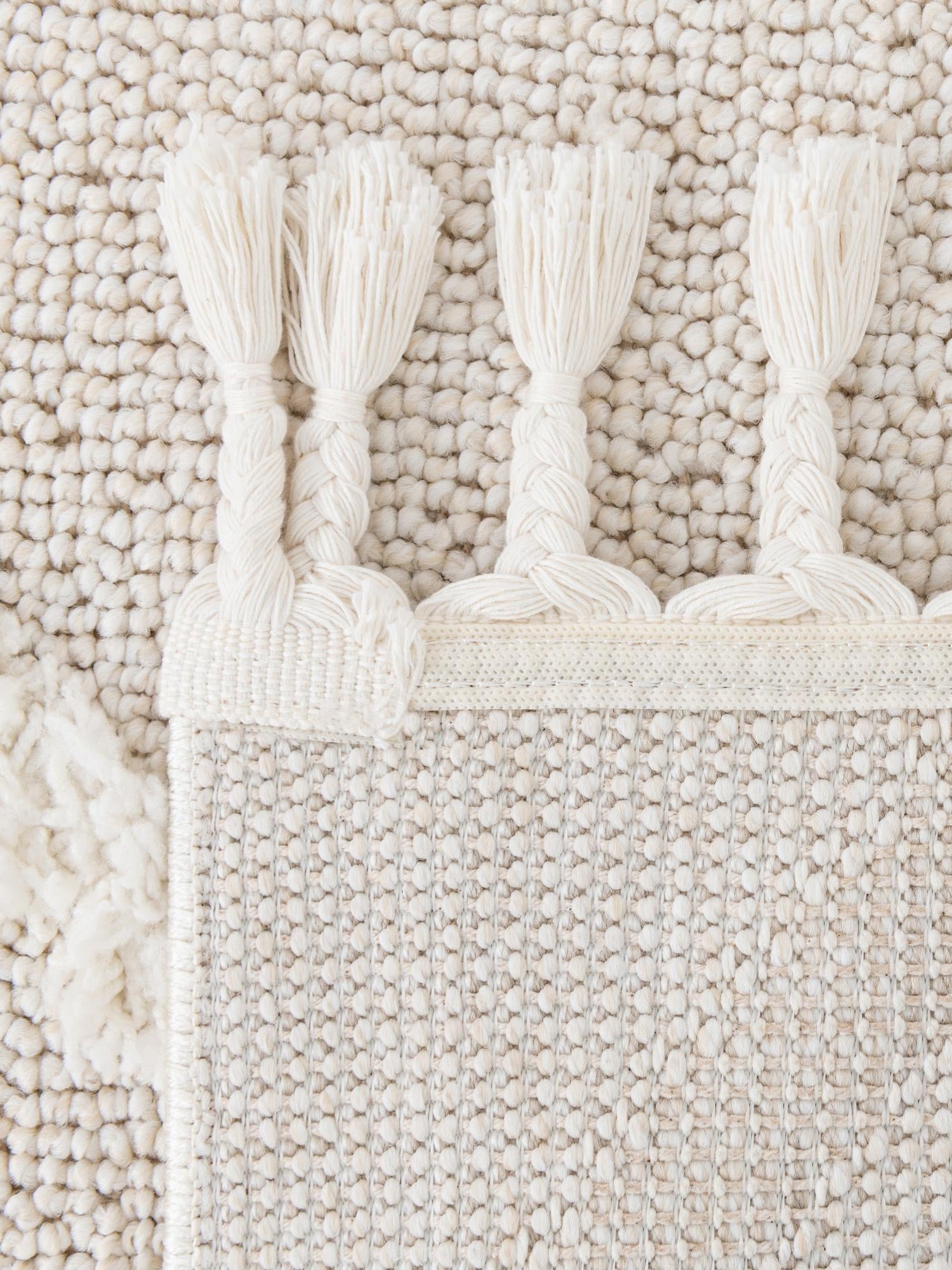 Ivory 9' x 12' Boho Rectangle Area Rug 100% Polyester With Cotton Backing Geometric Modern Boho Bohemian Decor Carpet for Living Rooms Office Dining Kitchen Unique Interior Design for Sale at Rug Engine