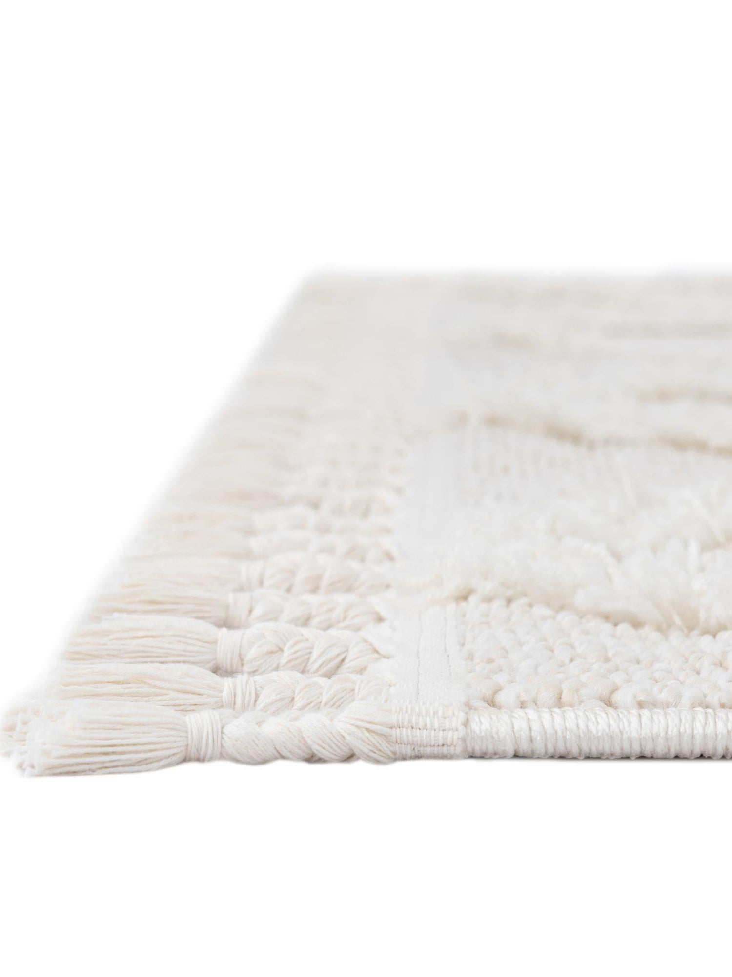 Ivory 2' x 6' 1 Boho Runner Area Rug 100% Polyester With Cotton Backing Geometric Modern Boho Bohemian Decor Carpet for Living Rooms Office Dining Kitchen Unique Interior Design for Sale at Rug Engine