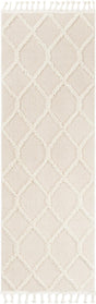 Ivory 2' x 6' 1 Boho Runner Area Rug 100% Polyester With Cotton Backing Geometric Modern Boho Bohemian Decor Carpet for Living Rooms Office Dining Kitchen Unique Interior Design for Sale at Rug Engine