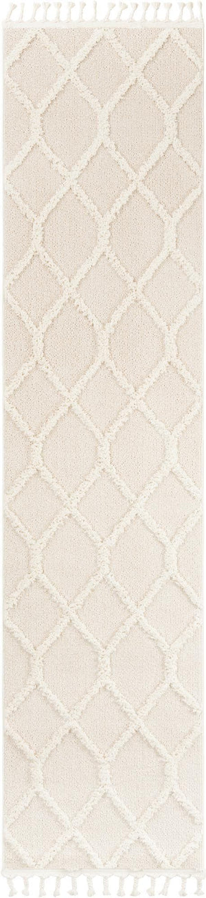 Ivory 2' x 8' Boho Runner Area Rug 100% Polyester With Cotton Backing Geometric Modern Boho Bohemian Decor Carpet for Living Rooms Office Dining Kitchen Unique Interior Design for Sale at Rug Engine