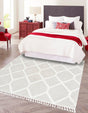 Ivory 7' 10 x 7' 10 Boho Square Area Rug 100% Polyester With Cotton Backing Geometric Modern Boho Bohemian Decor Carpet for Living Rooms Office Dining Kitchen Unique Interior Design for Sale at Rug Engine