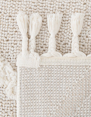 Ivory 7' 10 x 7' 10 Boho Square Area Rug 100% Polyester With Cotton Backing Geometric Modern Boho Bohemian Decor Carpet for Living Rooms Office Dining Kitchen Unique Interior Design for Sale at Rug Engine