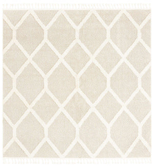 Ivory 7' 10 x 7' 10 Boho Square Area Rug 100% Polyester With Cotton Backing Geometric Modern Boho Bohemian Decor Carpet for Living Rooms Office Dining Kitchen Unique Interior Design for Sale at Rug Engine