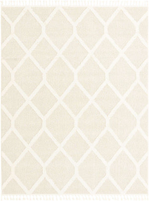 Ivory 7' 10 x 10' Boho Rectangle Area Rug 100% Polyester With Cotton Backing Geometric Modern Boho Bohemian Decor Carpet for Living Rooms Office Dining Kitchen Unique Interior Design for Sale at Rug Engine