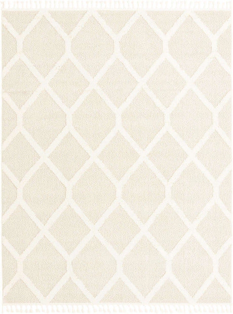 Ivory 7' 10 x 10' Boho Rectangle Area Rug 100% Polyester With Cotton Backing Geometric Modern Boho Bohemian Decor Carpet for Living Rooms Office Dining Kitchen Unique Interior Design for Sale at Rug Engine