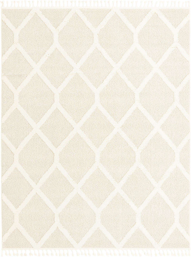 Ivory 7' 10 x 10' Boho Rectangle Area Rug 100% Polyester With Cotton Backing Geometric Modern Boho Bohemian Decor Carpet for Living Rooms Office Dining Kitchen Unique Interior Design for Sale at Rug Engine