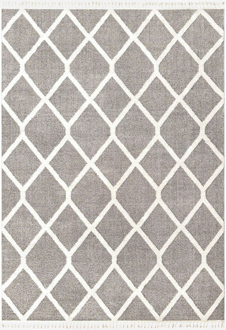 Gray 9' 6 x 14' 3 Boho Rectangle Area Rug 100% Polyester With Cotton Backing Geometric Modern Boho Bohemian Decor Carpet for Living Rooms Office Dining Kitchen Unique Interior Design for Sale at Rug Engine