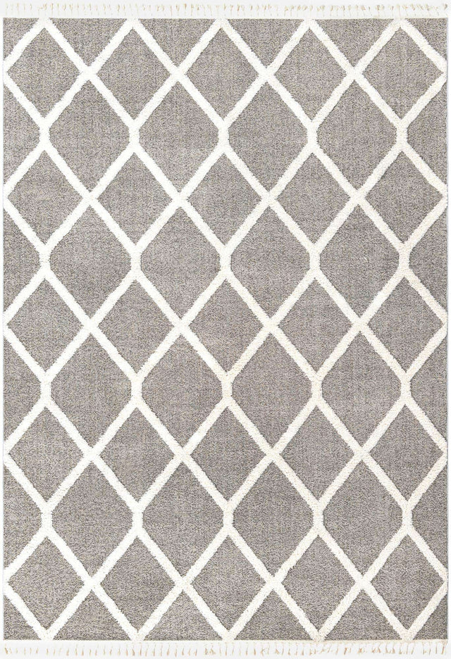 Gray 9' 6 x 14' 3 Boho Rectangle Area Rug 100% Polyester With Cotton Backing Geometric Modern Boho Bohemian Decor Carpet for Living Rooms Office Dining Kitchen Unique Interior Design for Sale at Rug Engine
