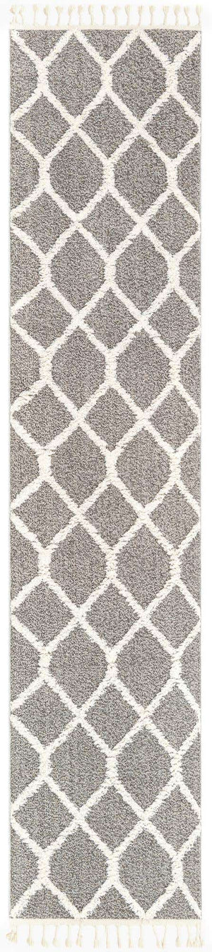 Gray 2' 7 x 12' Boho Runner Area Rug 100% Polyester With Cotton Backing Geometric Modern Boho Bohemian Decor Carpet for Living Rooms Office Dining Kitchen Unique Interior Design for Sale at Rug Engine