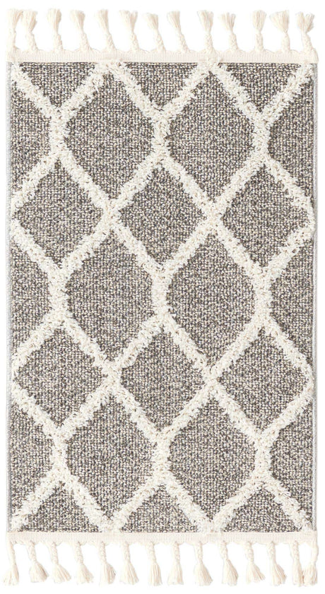 Gray 2' x 3' 1 Boho Rectangle Area Rug 100% Polyester With Cotton Backing Geometric Modern Boho Bohemian Decor Carpet for Living Rooms Office Dining Kitchen Unique Interior Design for Sale at Rug Engine