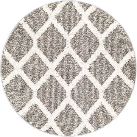 Gray 3' 3 x 3' 3 Boho Round Area Rug 100% Polyester With Cotton Backing Geometric Modern Boho Bohemian Decor Carpet for Living Rooms Office Dining Kitchen Unique Interior Design for Sale at Rug Engine