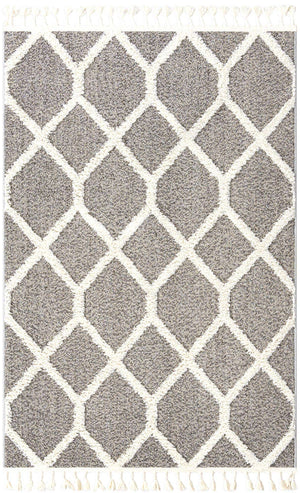 Gray 4' 1 x 6' 1 Boho Rectangle Area Rug 100% Polyester With Cotton Backing Geometric Modern Boho Bohemian Decor Carpet for Living Rooms Office Dining Kitchen Unique Interior Design for Sale at Rug Engine
