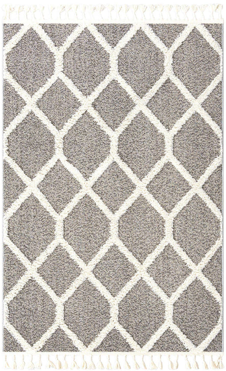 Gray 4' 1 x 6' 1 Boho Rectangle Area Rug 100% Polyester With Cotton Backing Geometric Modern Boho Bohemian Decor Carpet for Living Rooms Office Dining Kitchen Unique Interior Design for Sale at Rug Engine