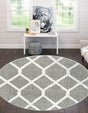 Gray 5' 3 x 5' 3 Boho Round Area Rug 100% Polyester With Cotton Backing Geometric Modern Boho Bohemian Decor Carpet for Living Rooms Office Dining Kitchen Unique Interior Design for Sale at Rug Engine