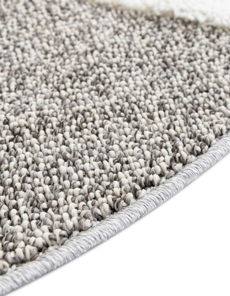 Gray 7' 10 x 7' 10 Boho Round Area Rug 100% Polyester With Cotton Backing Geometric Modern Boho Bohemian Decor Carpet for Living Rooms Office Dining Kitchen Unique Interior Design for Sale at Rug Engine
