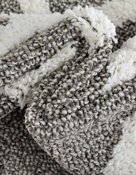 Gray 3' 3 x 3' 3 Boho Round Area Rug 100% Polyester With Cotton Backing Geometric Modern Boho Bohemian Decor Carpet for Living Rooms Office Dining Kitchen Unique Interior Design for Sale at Rug Engine