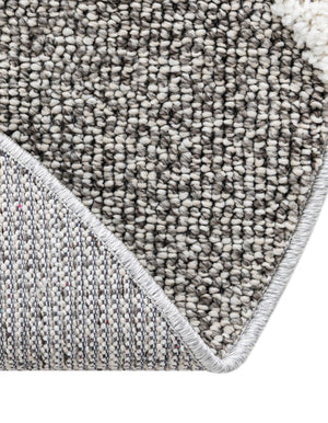 Gray 5' 3 x 5' 3 Boho Round Area Rug 100% Polyester With Cotton Backing Geometric Modern Boho Bohemian Decor Carpet for Living Rooms Office Dining Kitchen Unique Interior Design for Sale at Rug Engine