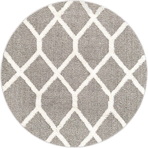 Gray 5' 3 x 5' 3 Boho Round Area Rug 100% Polyester With Cotton Backing Geometric Modern Boho Bohemian Decor Carpet for Living Rooms Office Dining Kitchen Unique Interior Design for Sale at Rug Engine