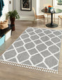 Gray 9' 6 x 14' 3 Boho Rectangle Area Rug 100% Polyester With Cotton Backing Geometric Modern Boho Bohemian Decor Carpet for Living Rooms Office Dining Kitchen Unique Interior Design for Sale at Rug Engine
