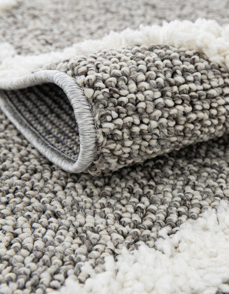 Gray 9' 6 x 14' 3 Boho Rectangle Area Rug 100% Polyester With Cotton Backing Geometric Modern Boho Bohemian Decor Carpet for Living Rooms Office Dining Kitchen Unique Interior Design for Sale at Rug Engine