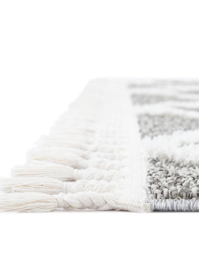 Gray 7' 10 x 10' Boho Rectangle Area Rug 100% Polyester With Cotton Backing Geometric Modern Boho Bohemian Decor Carpet for Living Rooms Office Dining Kitchen Unique Interior Design for Sale at Rug Engine
