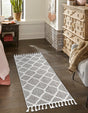 Gray 2' x 6' 1 Boho Runner Area Rug 100% Polyester With Cotton Backing Geometric Modern Boho Bohemian Decor Carpet for Living Rooms Office Dining Kitchen Unique Interior Design for Sale at Rug Engine