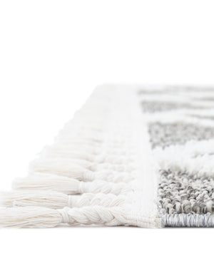 Gray 2' x 8' Boho Runner Area Rug 100% Polyester With Cotton Backing Geometric Modern Boho Bohemian Decor Carpet for Living Rooms Office Dining Kitchen Unique Interior Design for Sale at Rug Engine