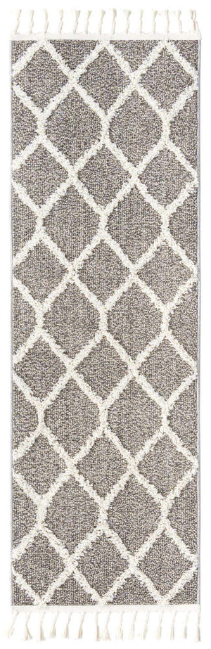 Gray 2' x 6' 1 Boho Runner Area Rug 100% Polyester With Cotton Backing Geometric Modern Boho Bohemian Decor Carpet for Living Rooms Office Dining Kitchen Unique Interior Design for Sale at Rug Engine